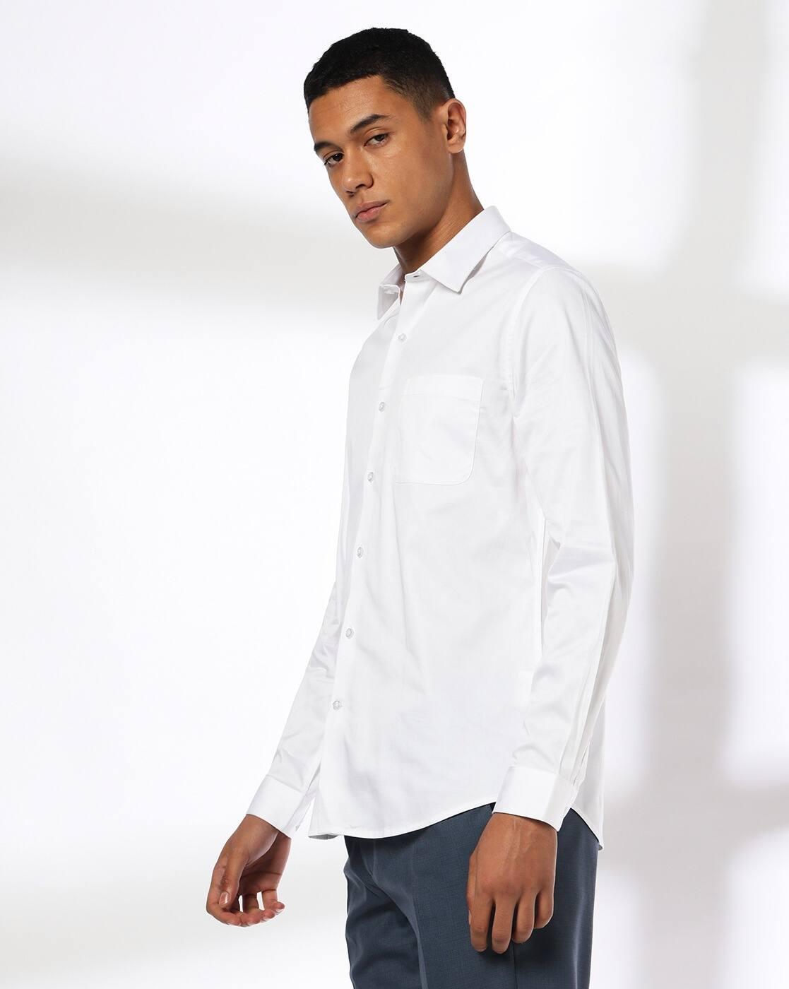 Men Slim Fit Shirt with Patch Pocket