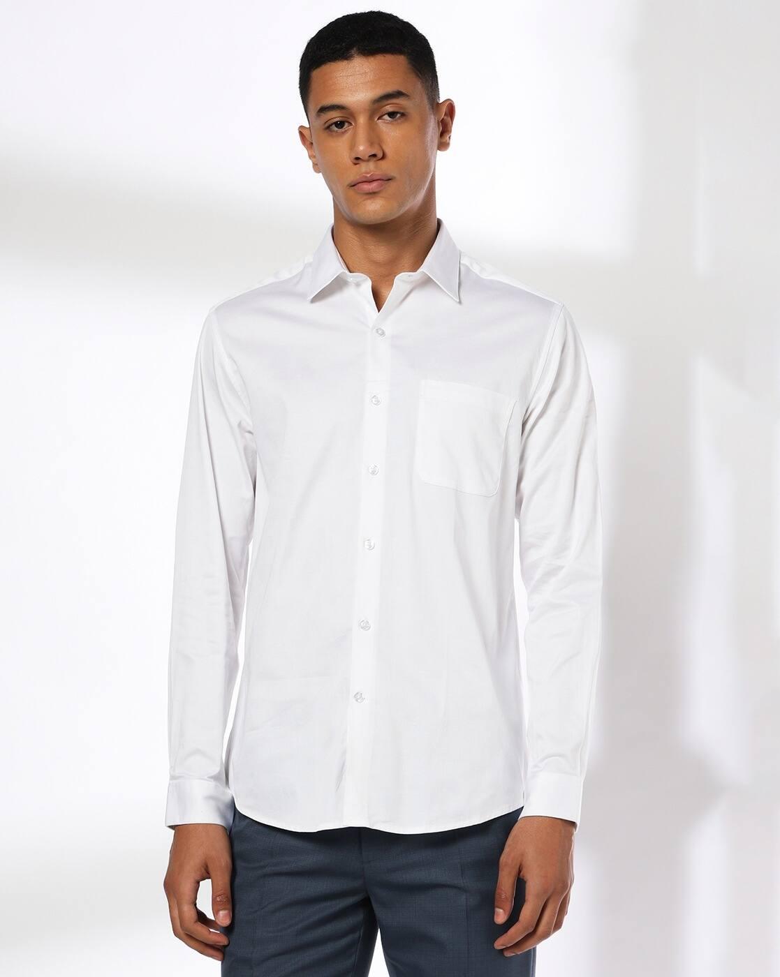 Men Slim Fit Shirt with Patch Pocket