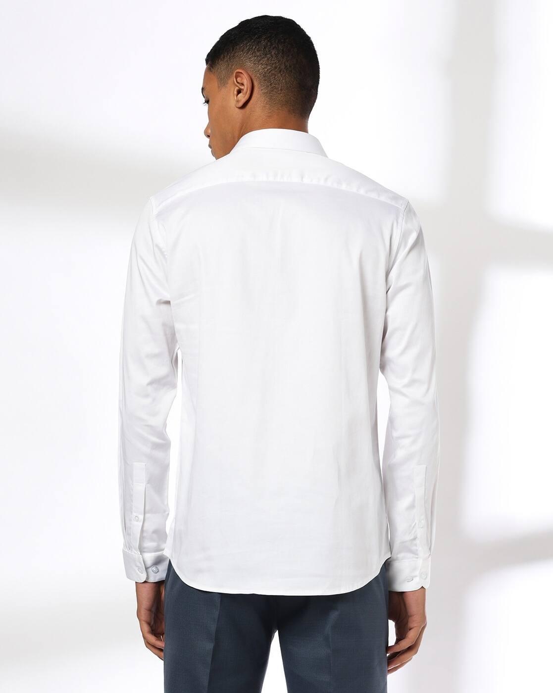 Men Slim Fit Shirt with Patch Pocket