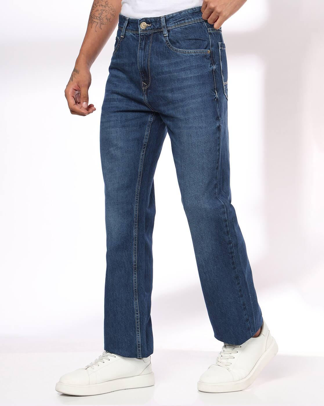 Men Mid-Wash Straight Jeans