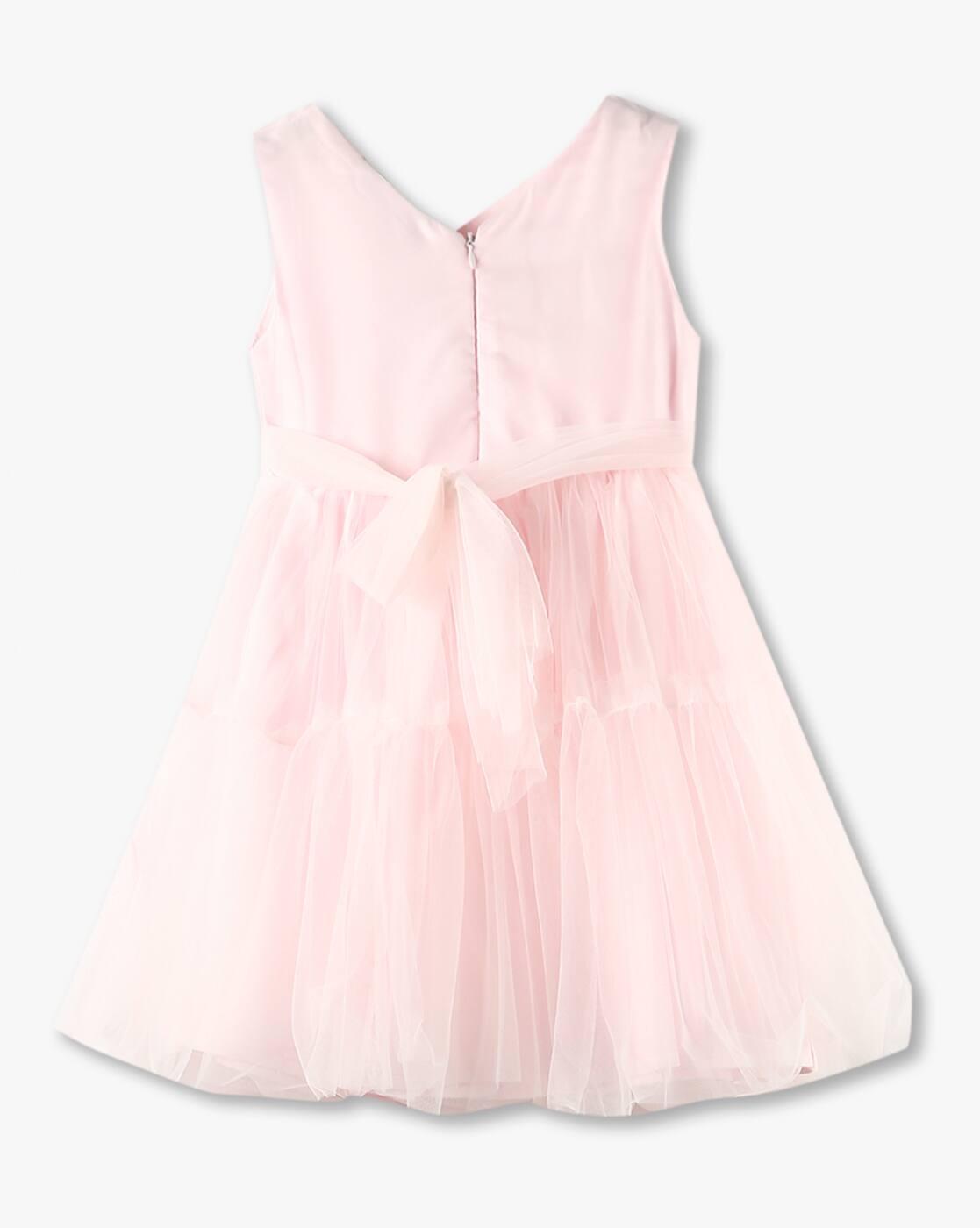 Girls V-Neck Fit & Flare Dress