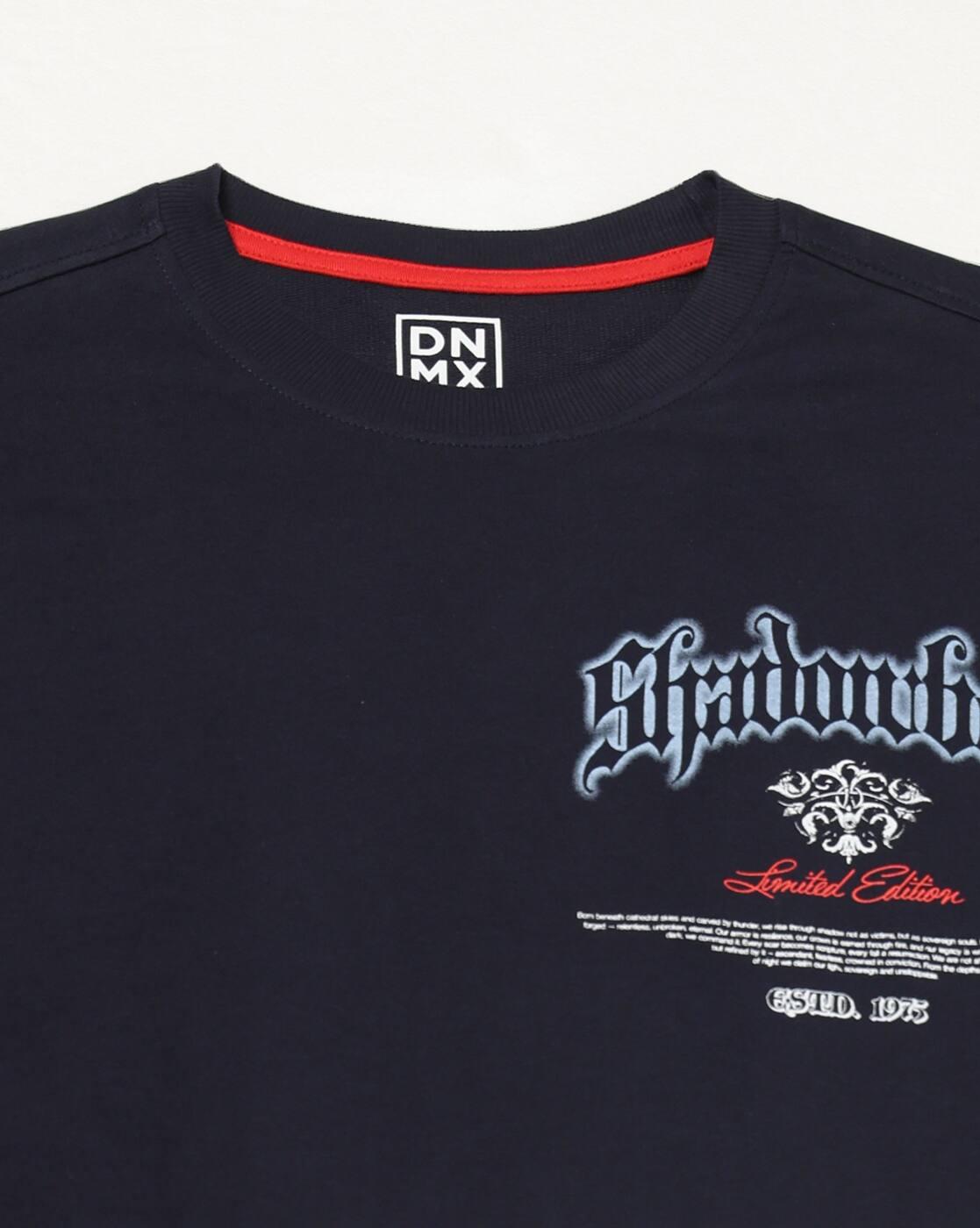 Men Graphic Print Boxy Fit Crew-Neck T-Shirt