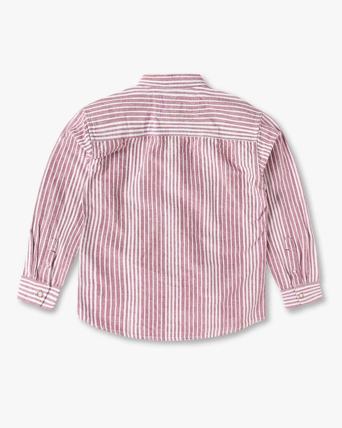 Boys Striped Relaxed Fit Cotton Shirt