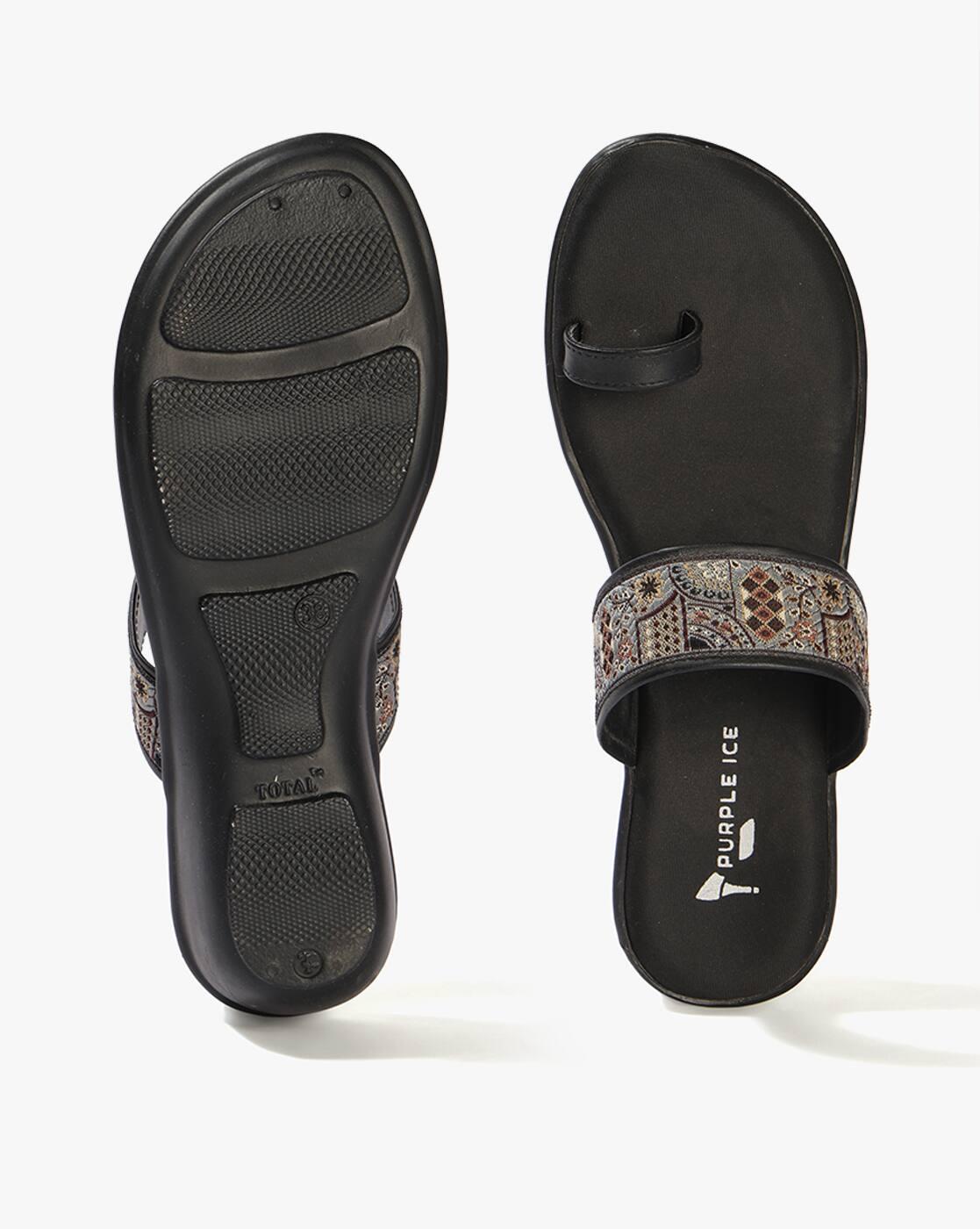 Women Embroidered Toe-Ring Sandals