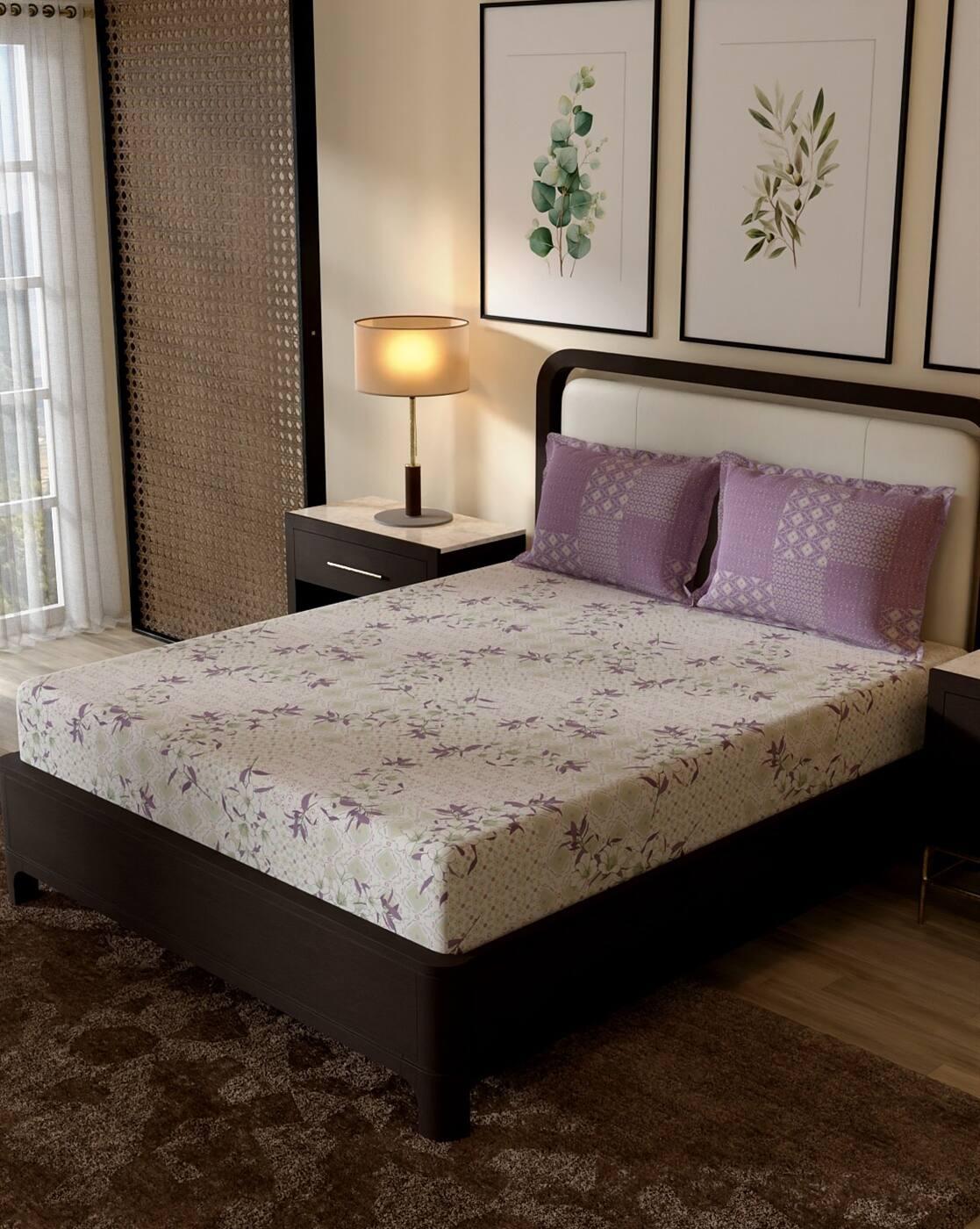 144 TC Cotton Bedsheet with 2 Pillow Covers
