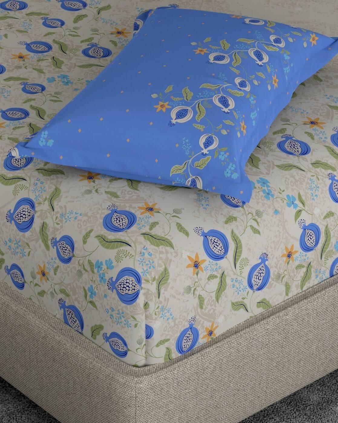 144 TC Cotton Bedsheet with 2 Pillow Covers