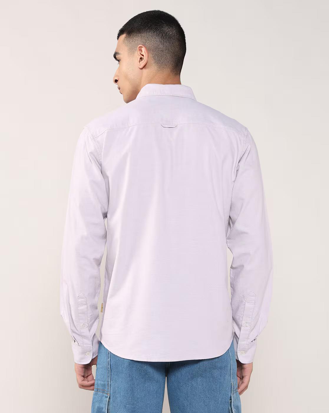 Men Regular Fit Shirt with Patch Pocket