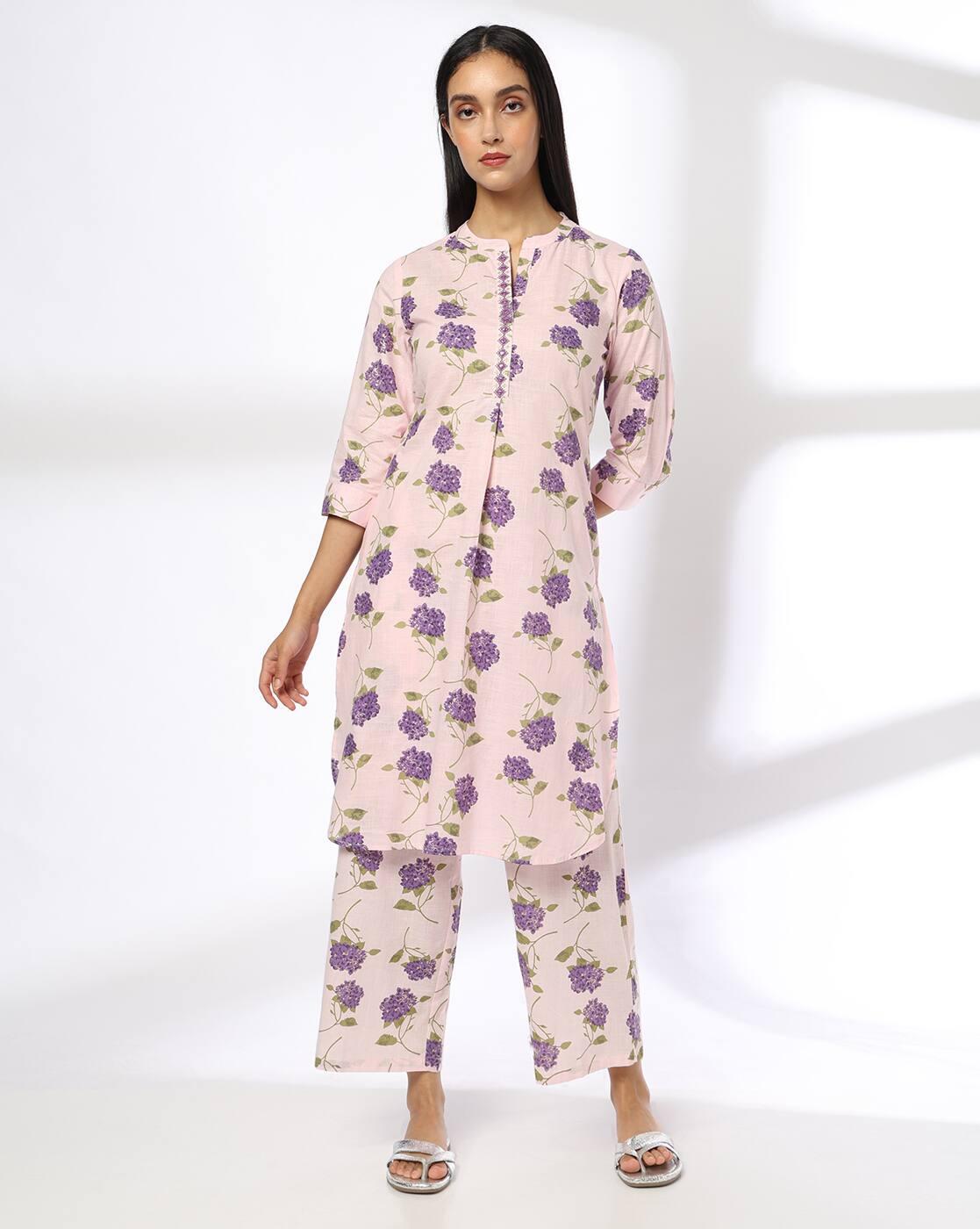 Women Floral Print Straight Kurta & Palazzos Set