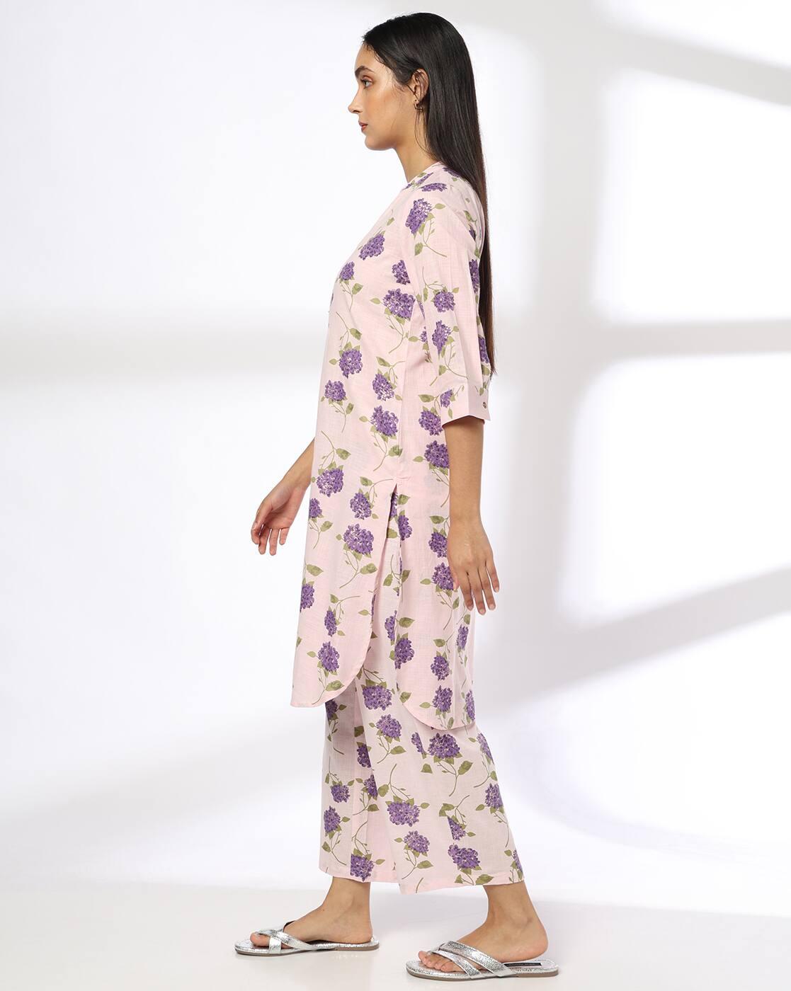 Women Floral Print Straight Kurta & Palazzos Set