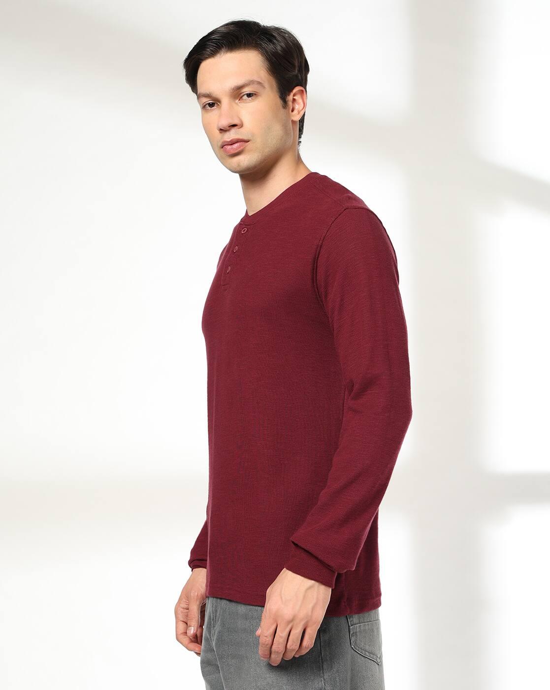 Men Regular Fit Henley T-Shirt
