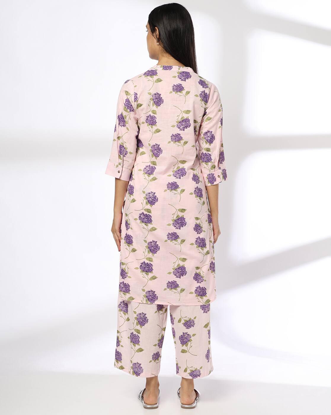 Women Floral Print Straight Kurta & Palazzos Set