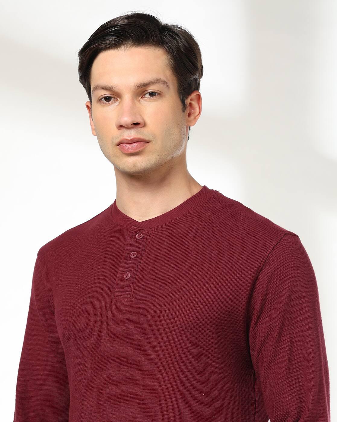 Men Regular Fit Henley T-Shirt