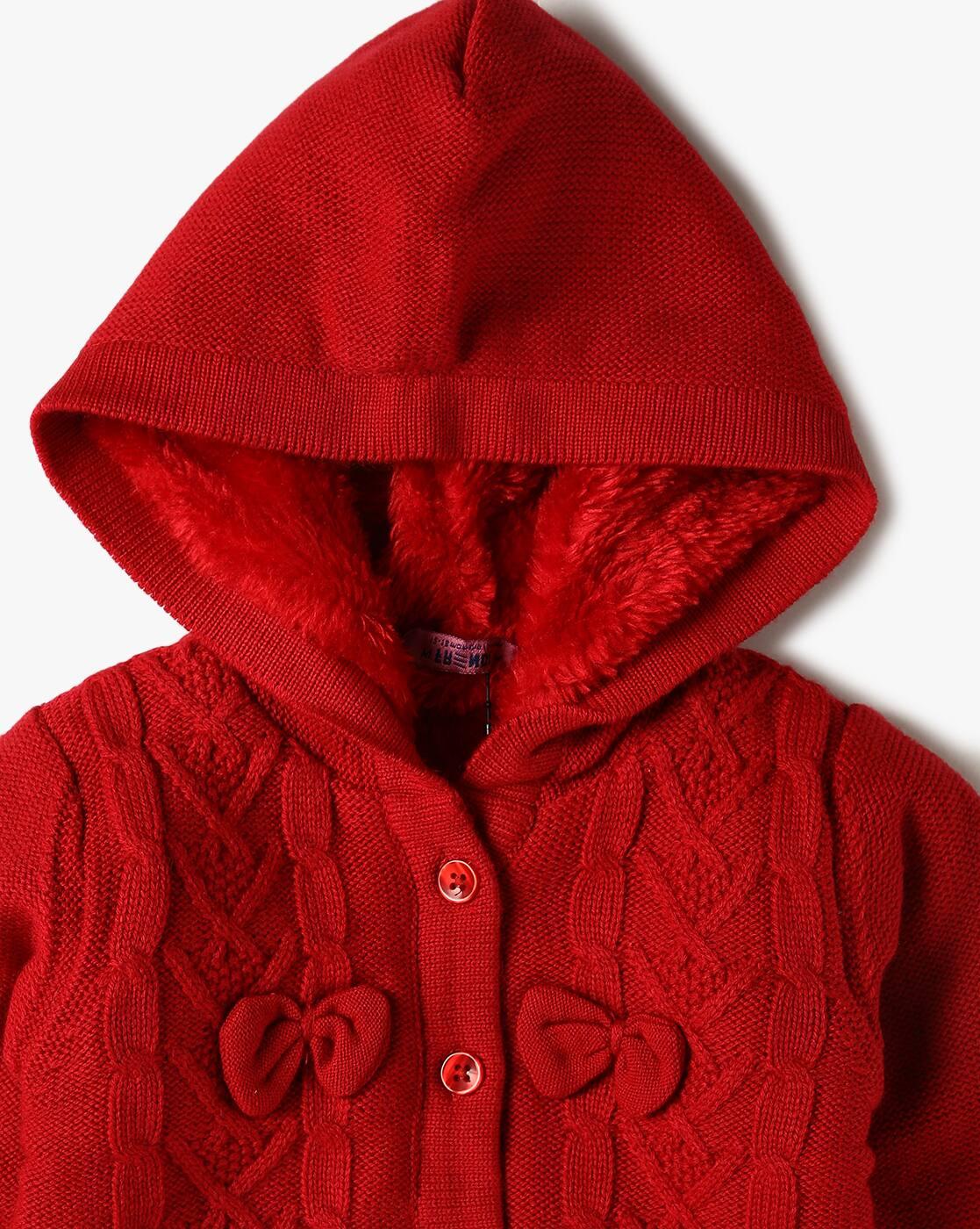 Infants Cable-Knit Hooded Sweater