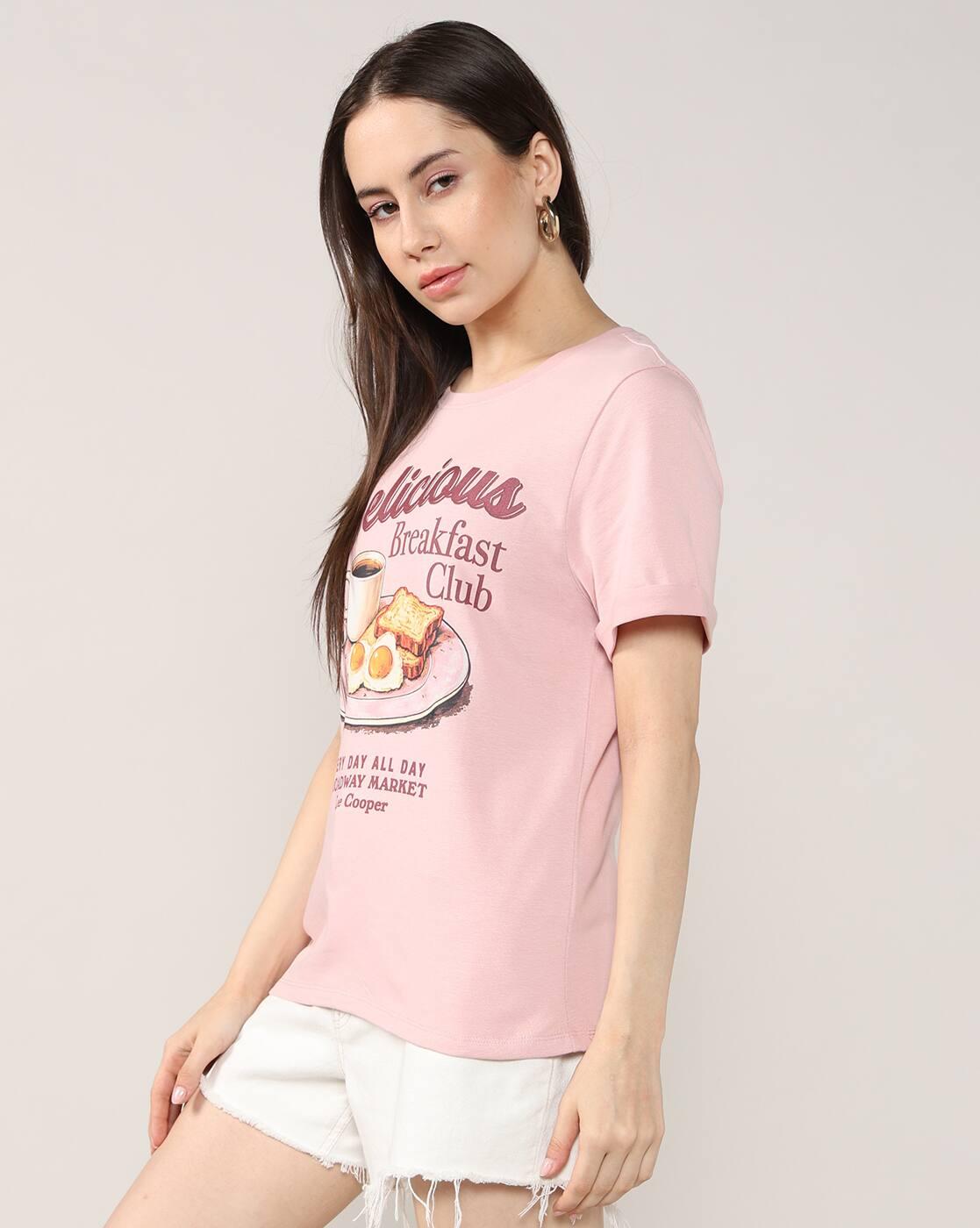 Women Graphic Print Regular Fit Crew-Neck T-Shirt