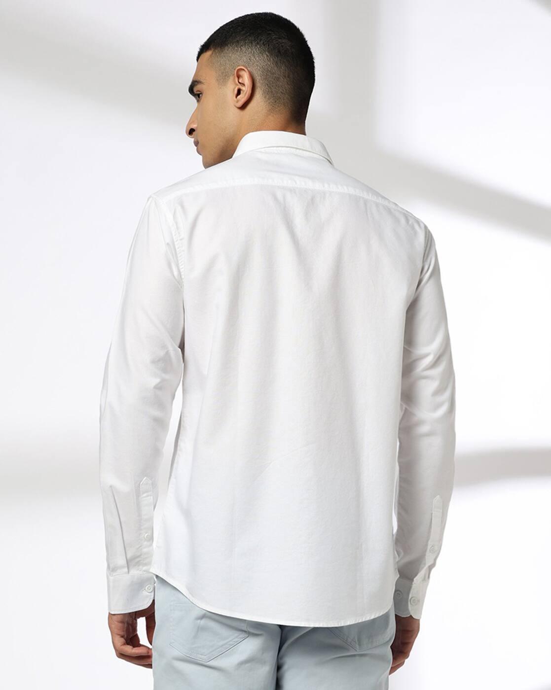 Men Slim Fit Cotton Oxford Shirt