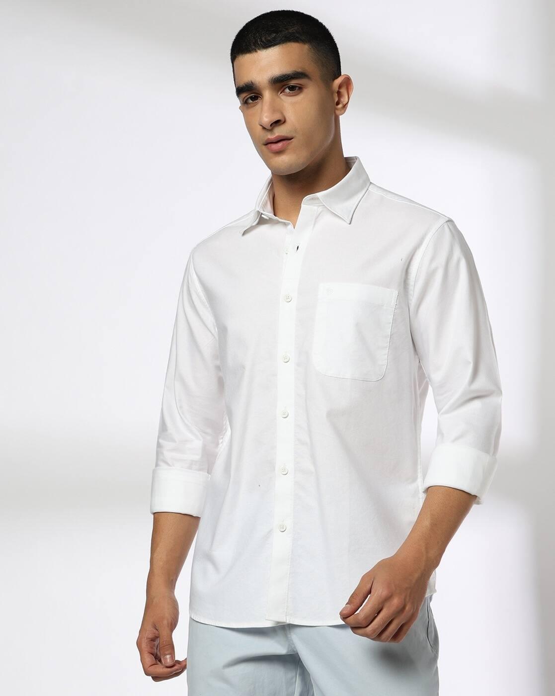 Men Slim Fit Cotton Oxford Shirt