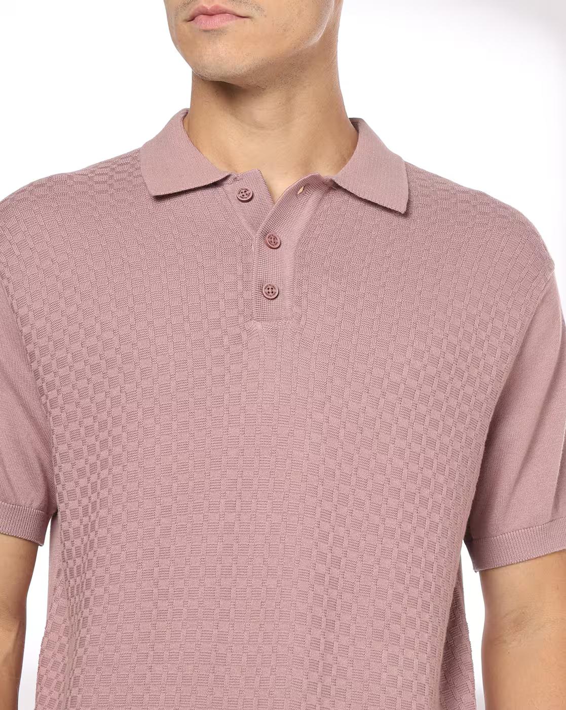 Men Patterned Slim Fit Polo T-Shirt