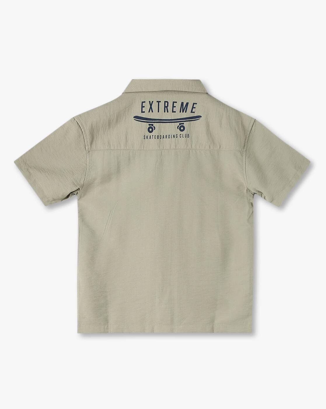Boys Typographic Embroidered Oversized Shirt
