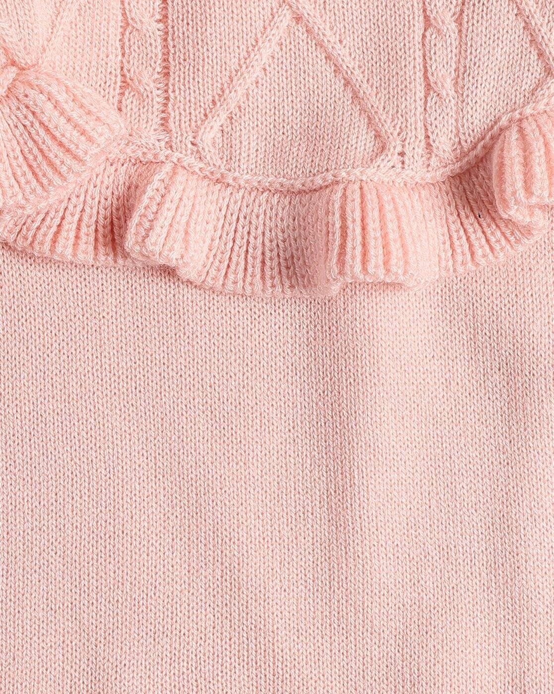 Girls Cable-Knit Round-Neck Sweater
