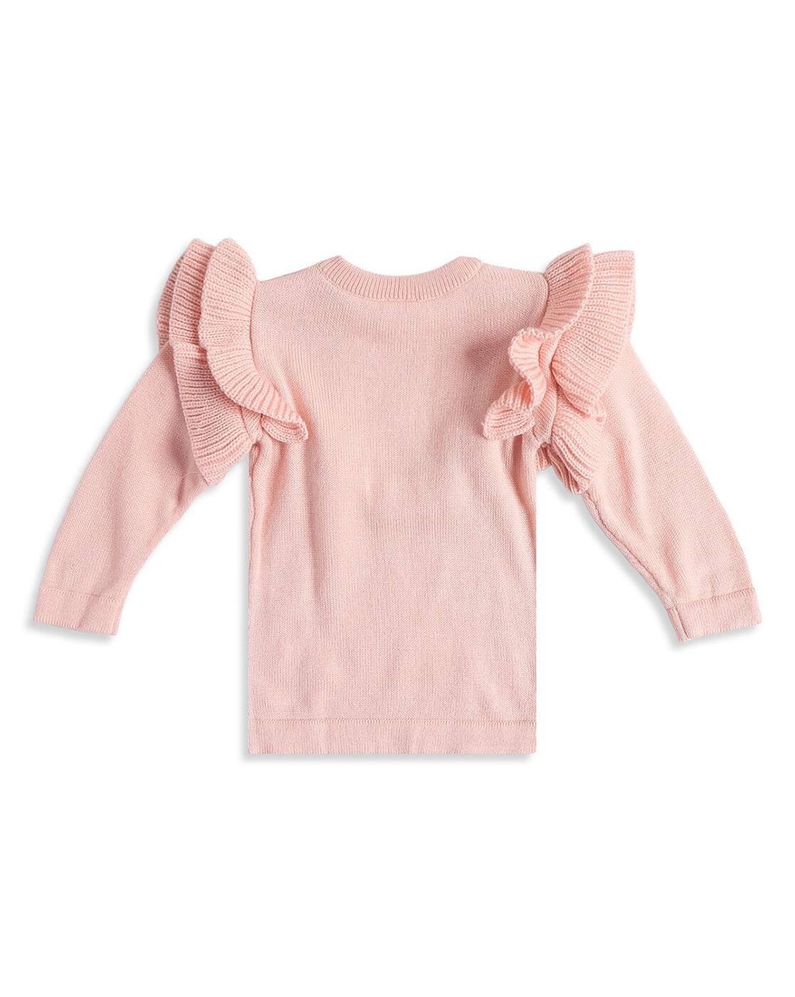 Girls Cable-Knit Round-Neck Sweater