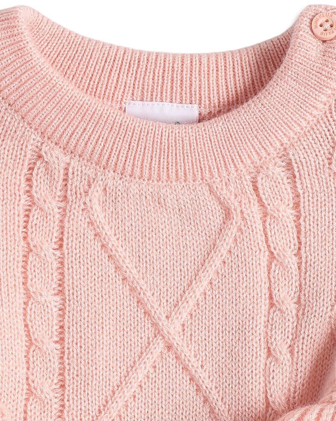 Girls Cable-Knit Round-Neck Sweater