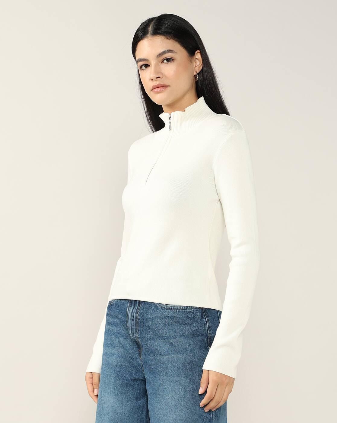 Women Regular Fit High-Neck Top