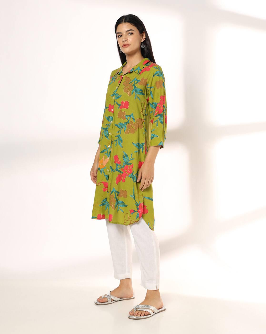 Women Floral Print Straight Kurta