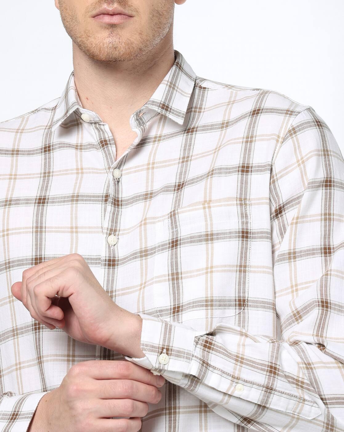 Men Checked Slim Fit Cotton Shirt