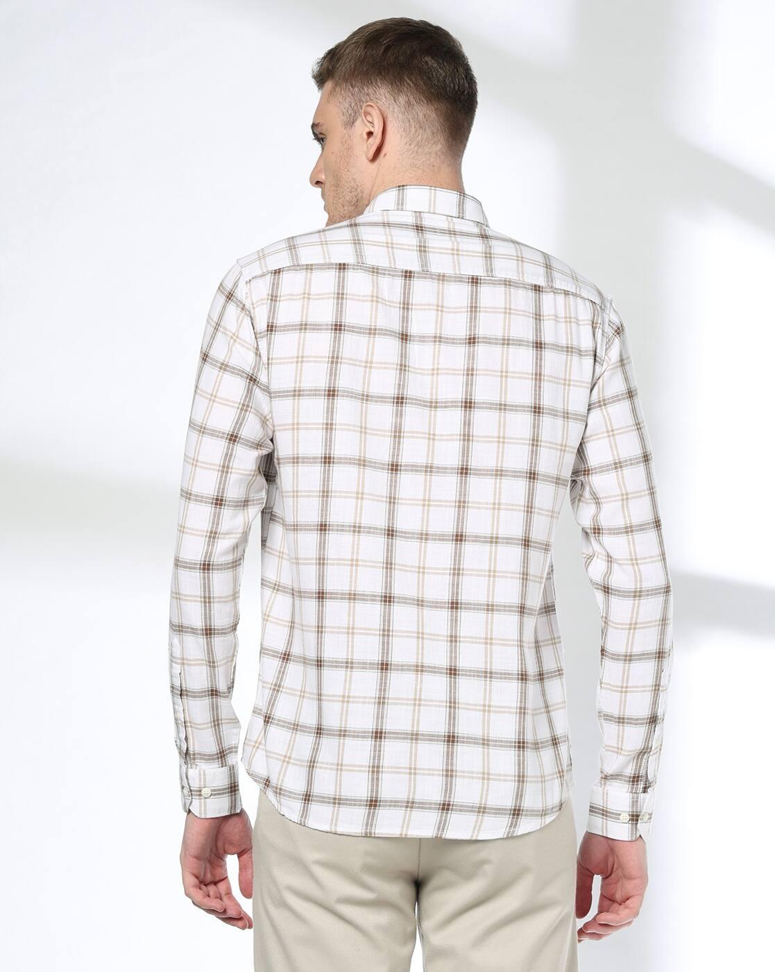 Men Checked Slim Fit Cotton Shirt