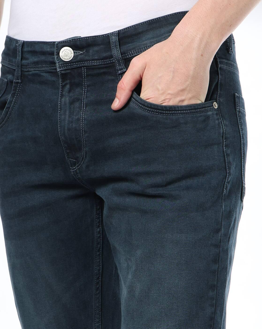 Men Washed Mid-Rise Slim Fit Jeans