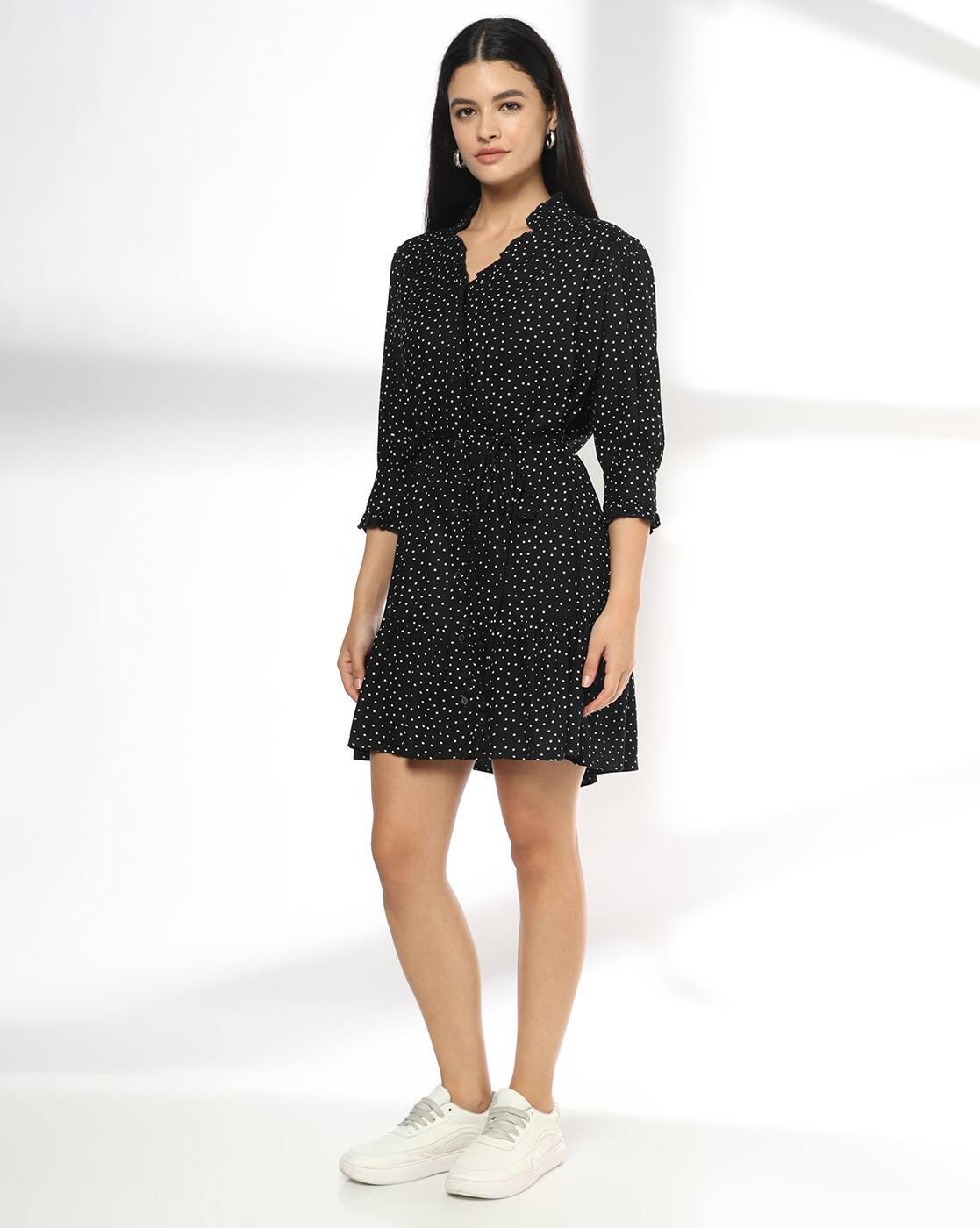 Women Polka-Dot Print A-Line Dress