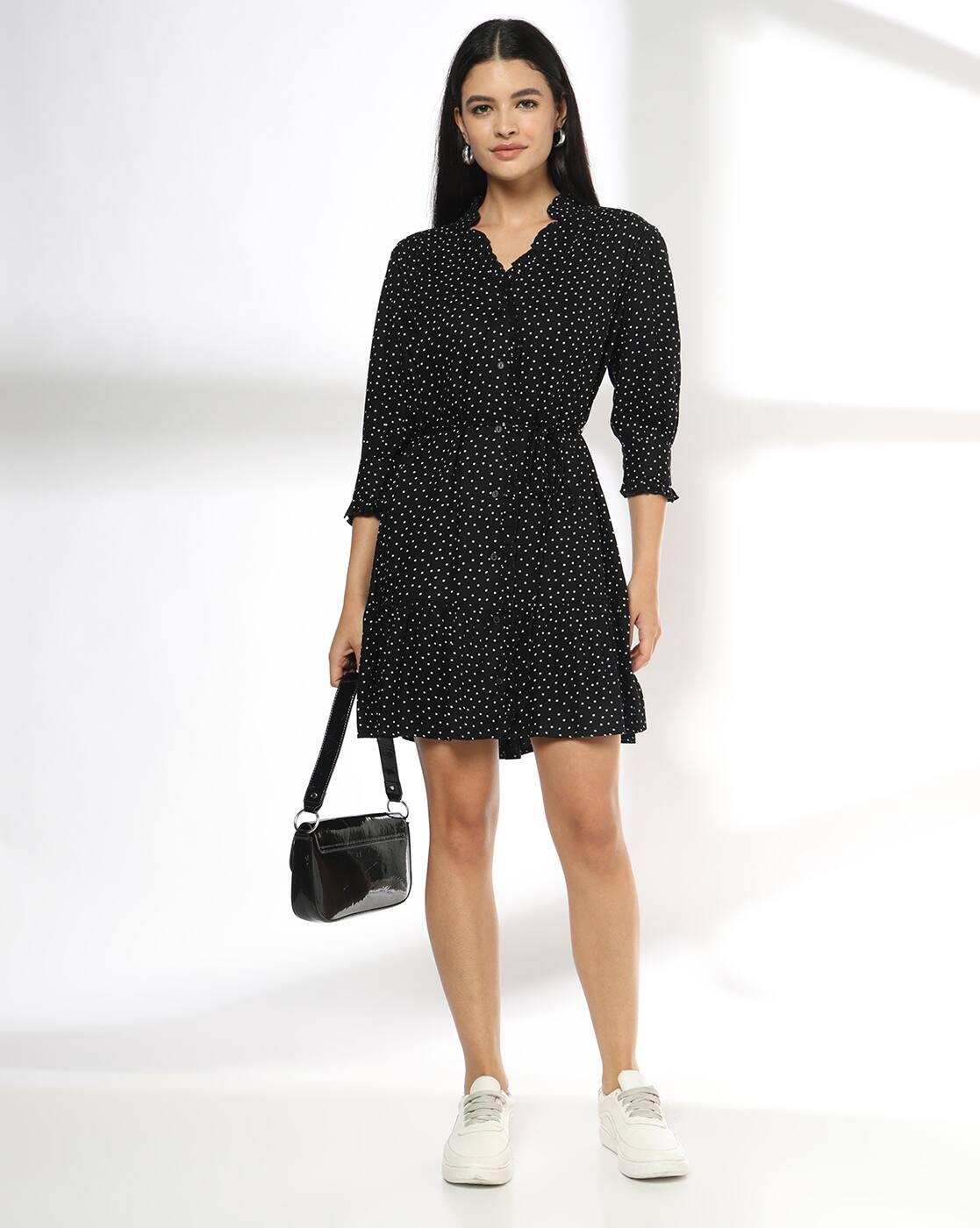 Women Polka-Dot Print A-Line Dress