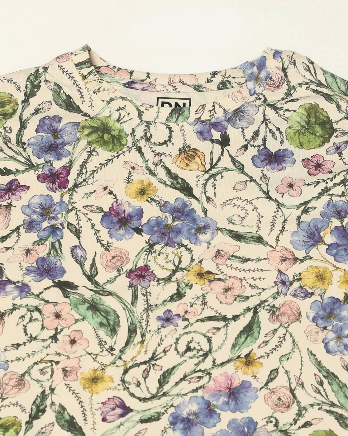 Women Floral Print Boxy Fit Crew-Neck T-Shirt