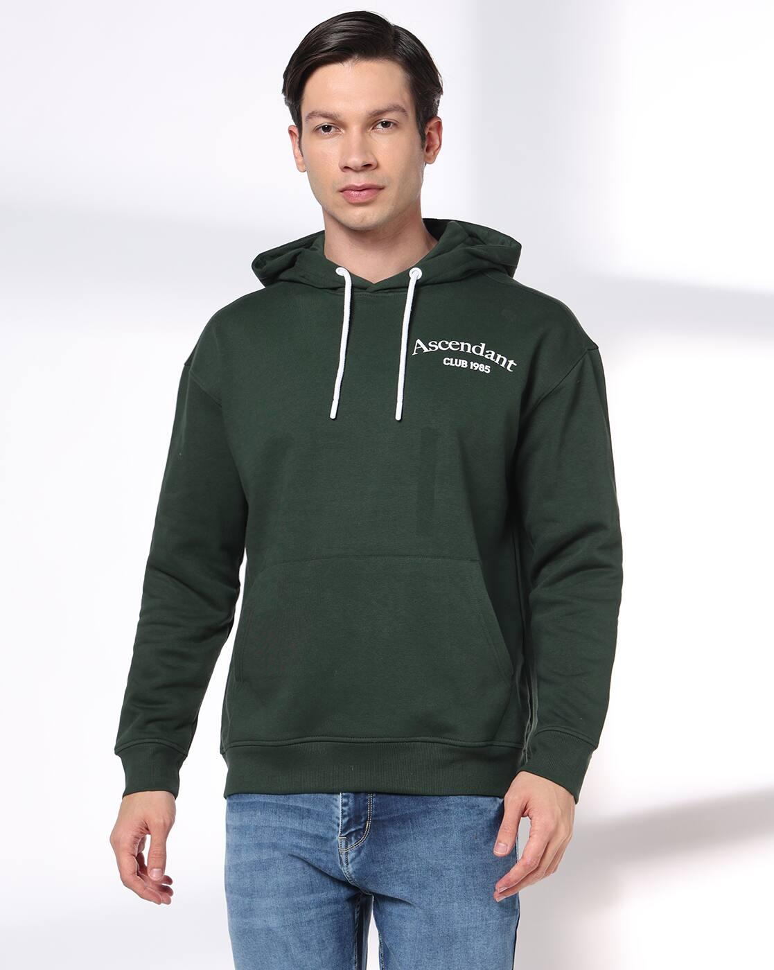 Men Typographic Print Regular Fit Hoodie