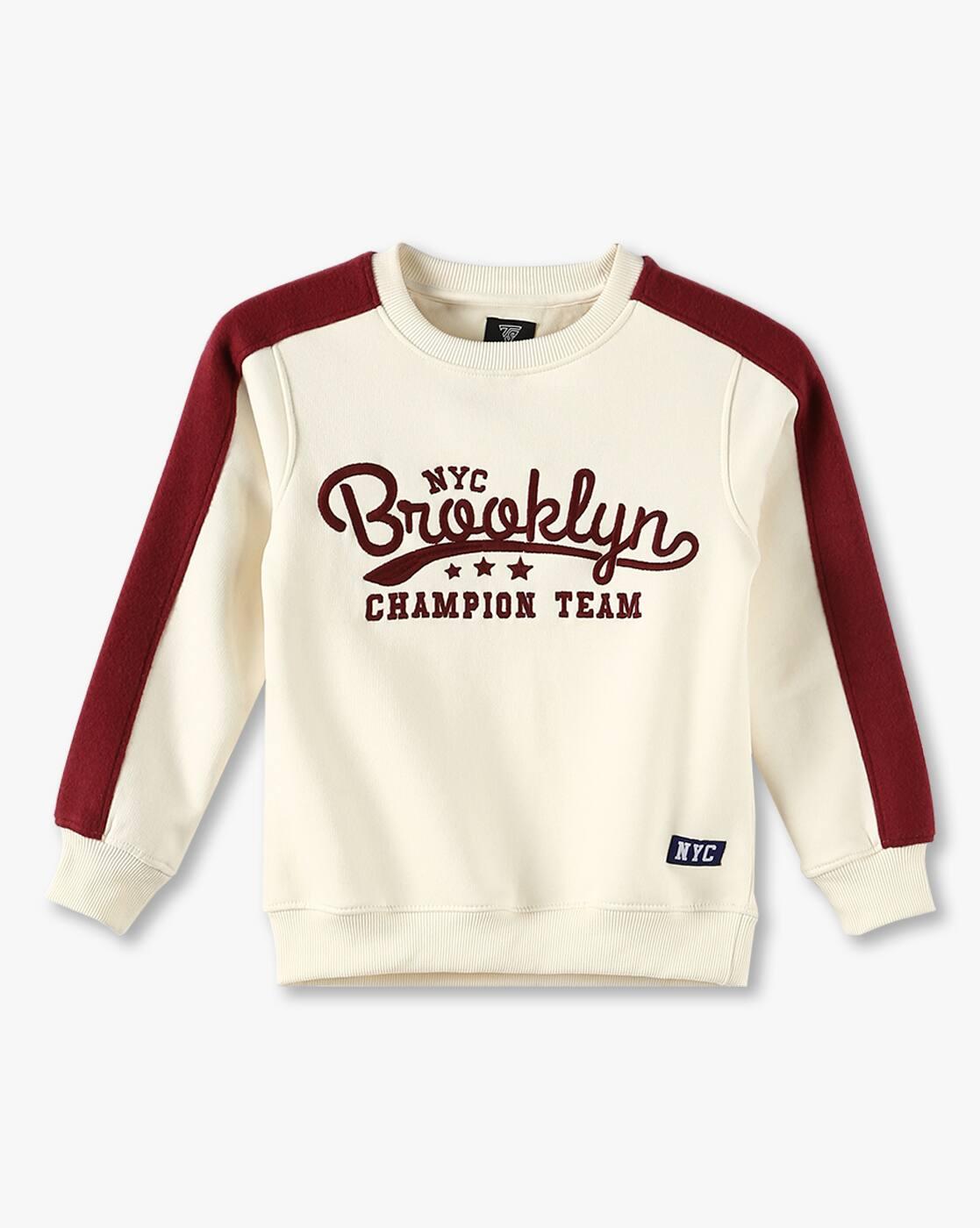 Boys Typographic Print Round-Neck Sweatshirt