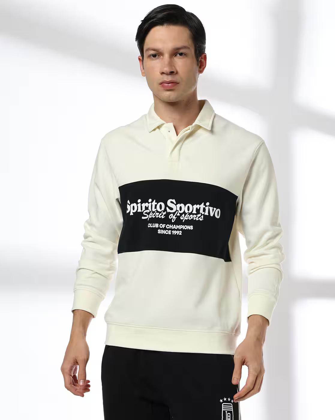 Men Colourblock Regular Fit Sweatshirt