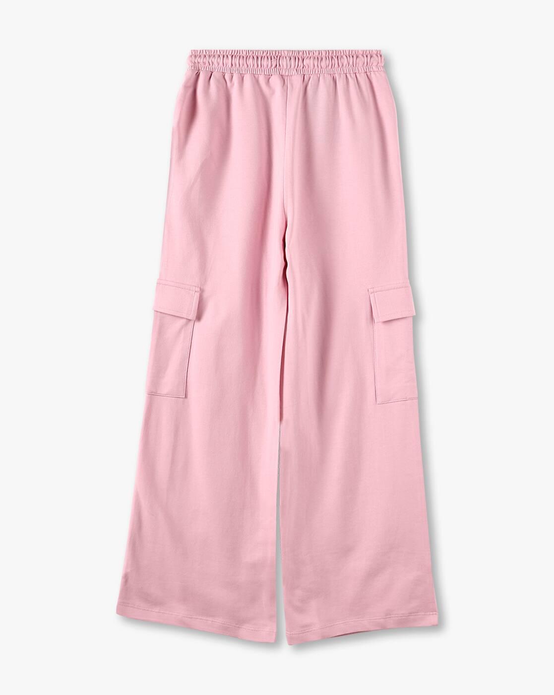 Girls Stitch Print Wide-Leg Cargo Pants