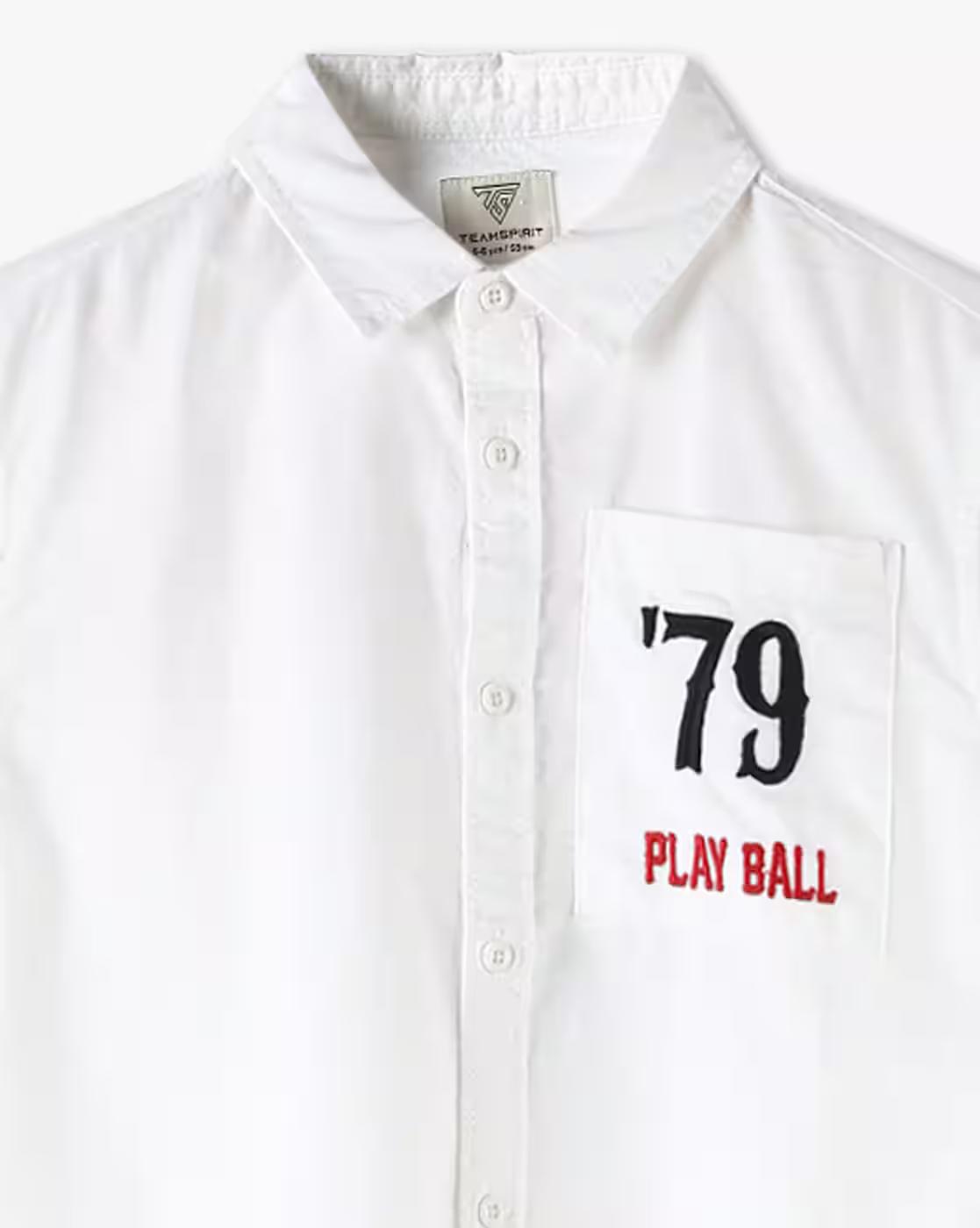 Boys Typographic Print Tailored Fit Shirt