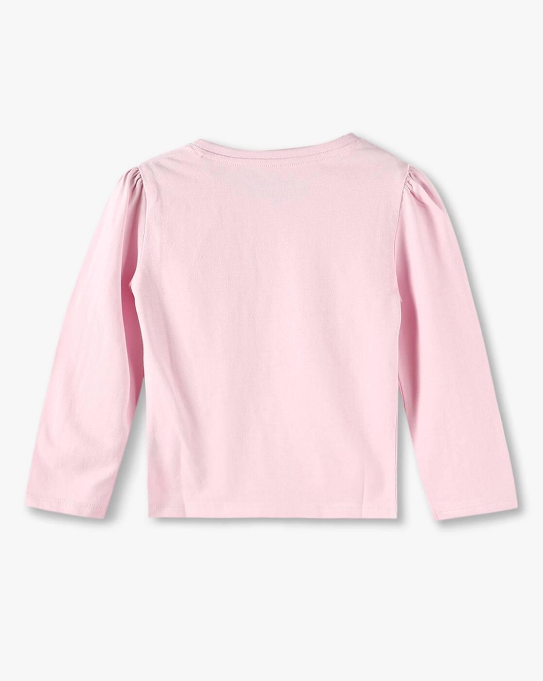 Girls Graphic Print Round-Neck Regular Fit T-Shirt