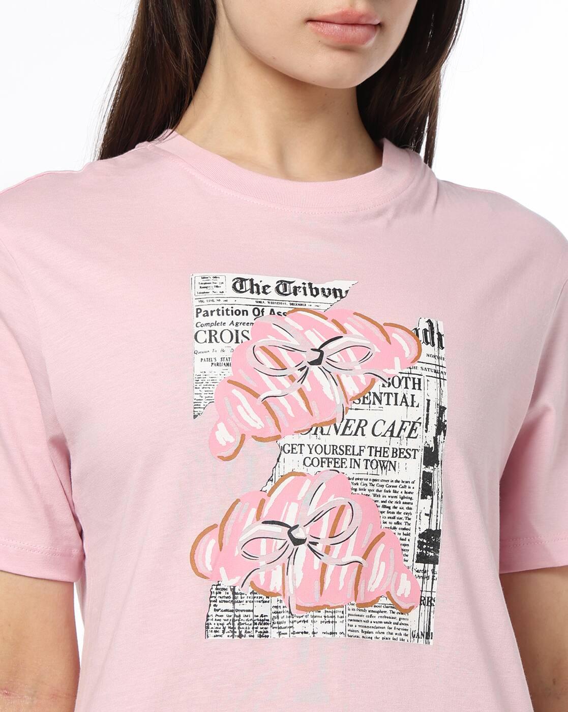 Women All-Over Graphic Print T-Shirt & Pyjamas Set