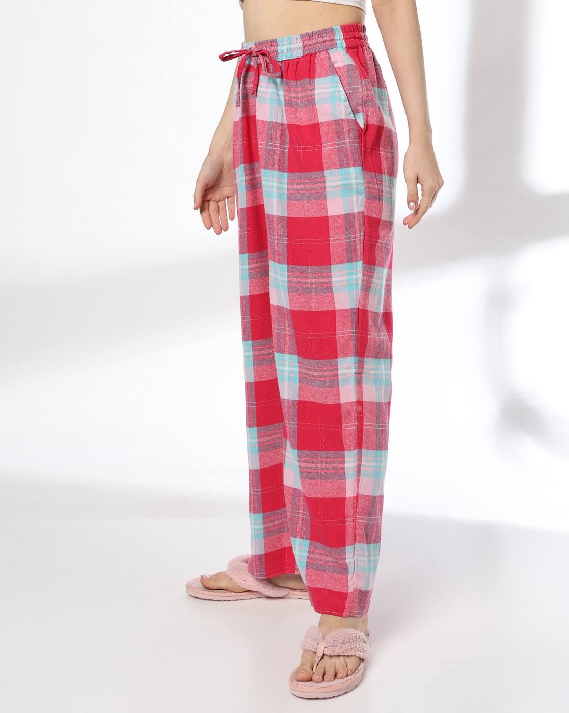 Women Flannel Checked Cotton Pyjamas