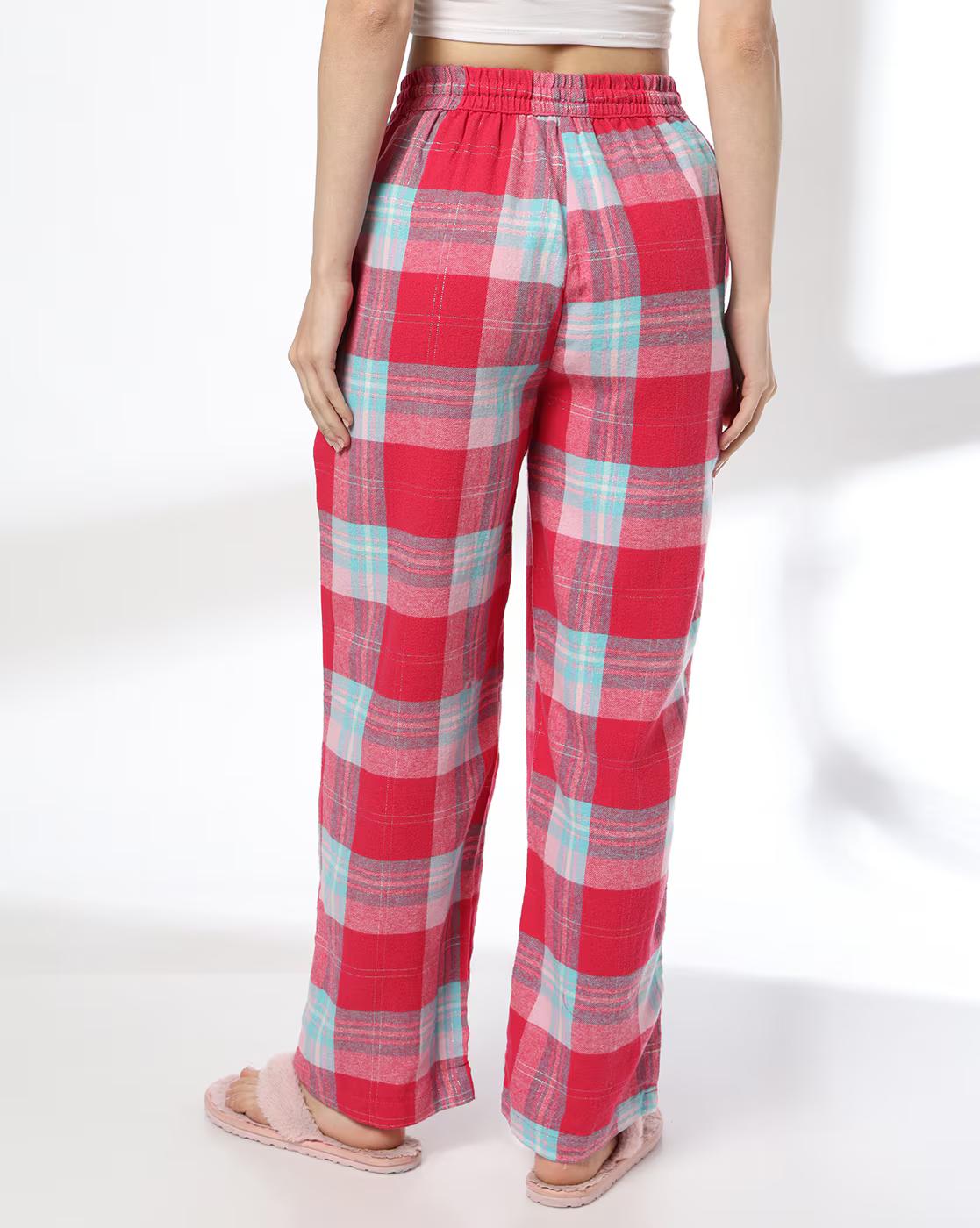 Women Flannel Checked Cotton Pyjamas