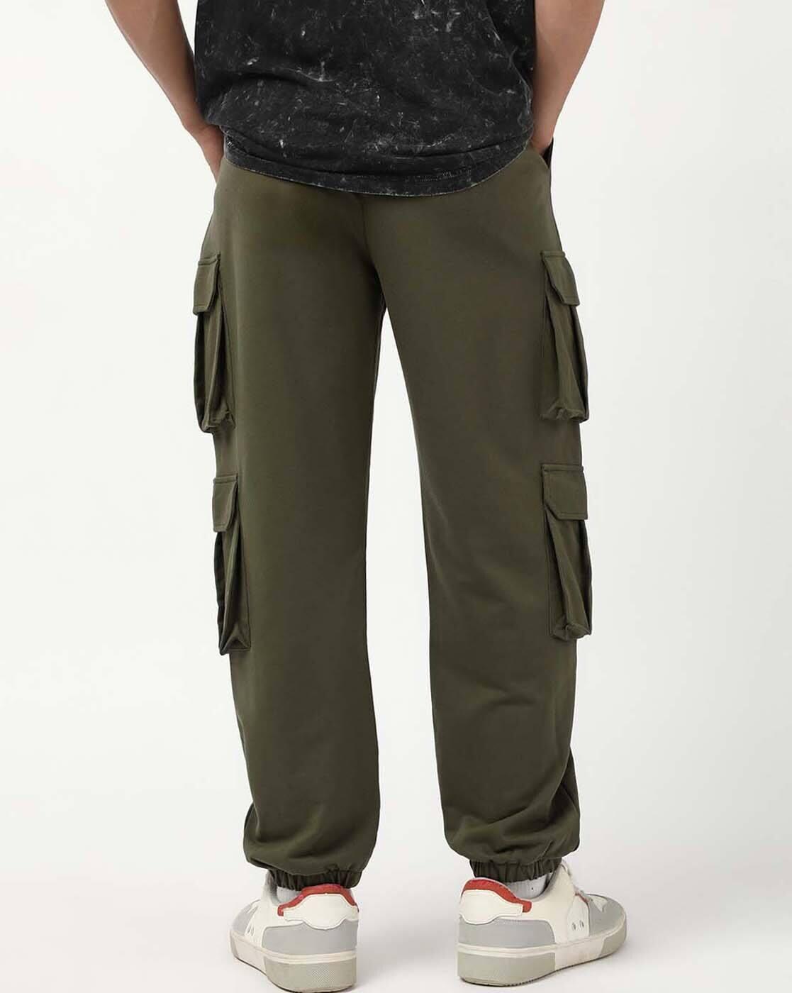 Men Solid Super Loose Fit Cargo Joggers