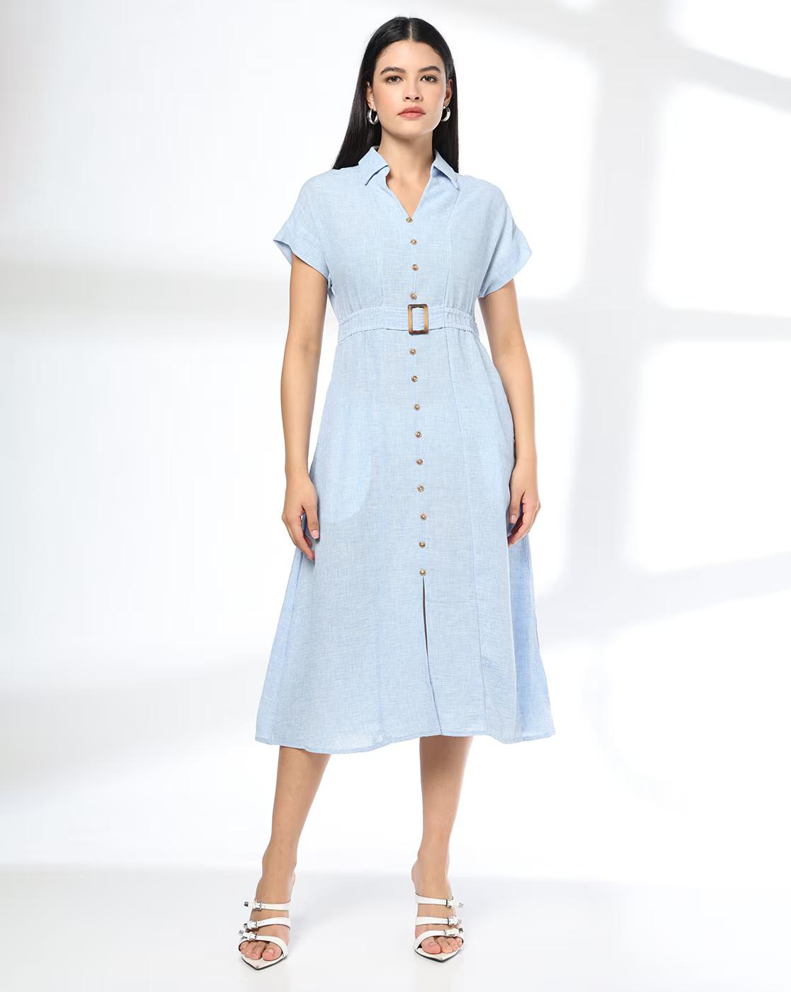 Women Patterned Shirt Dress