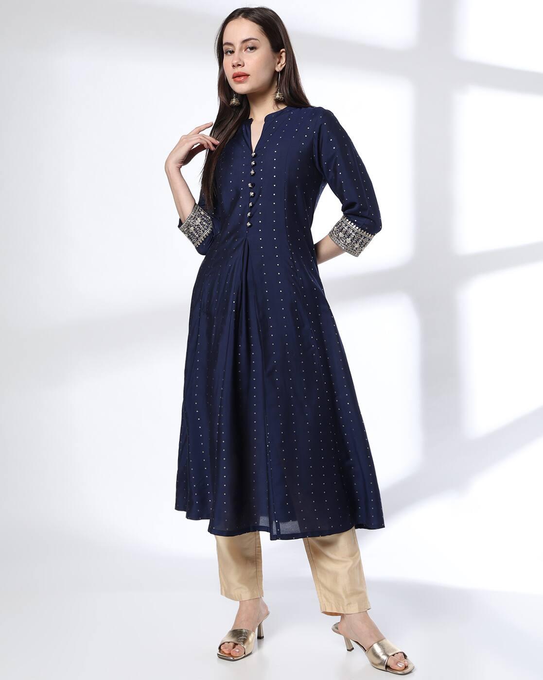 Women Embroidered A-Line Kurta