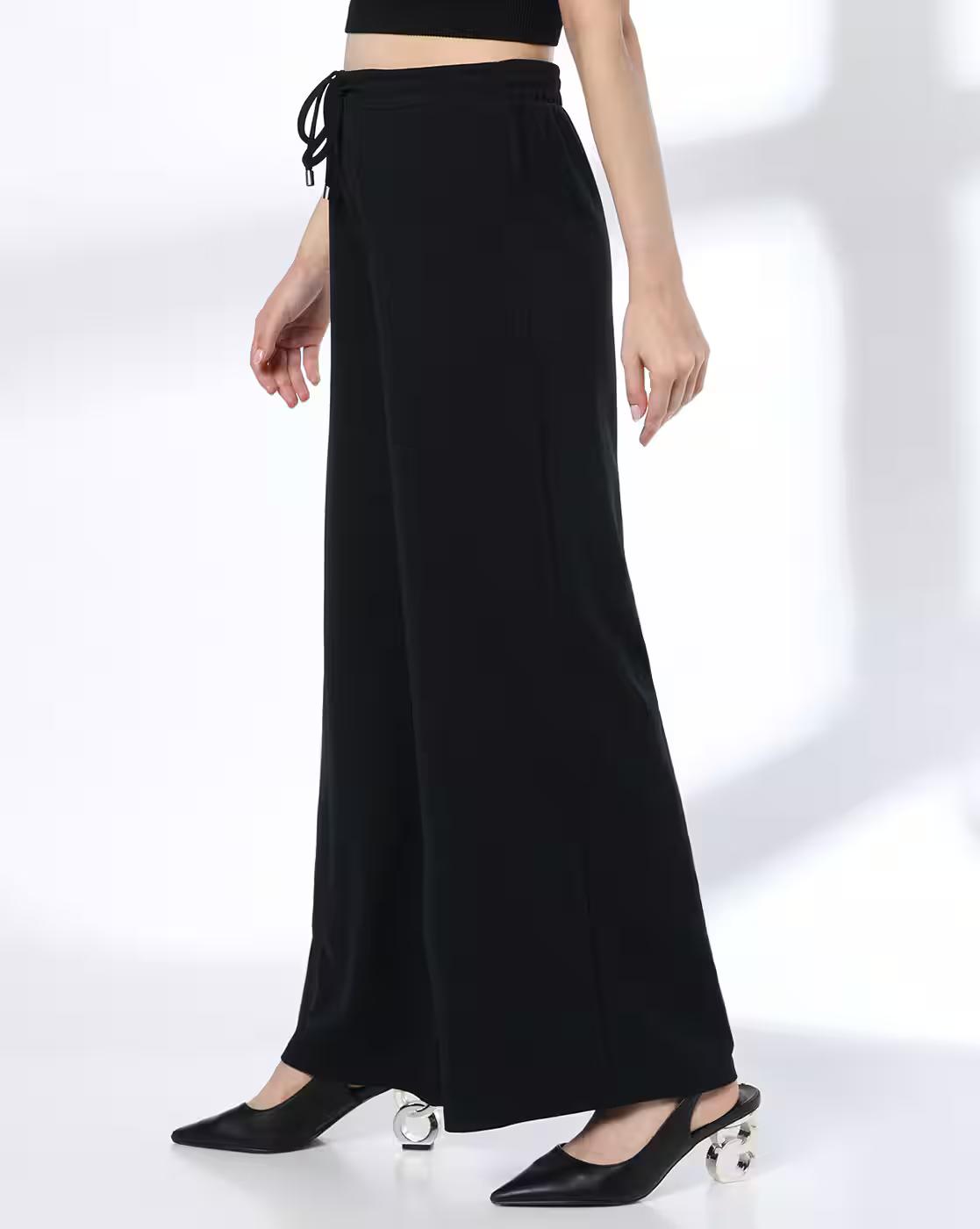 Women Wide-Leg Flat-Front Trousers