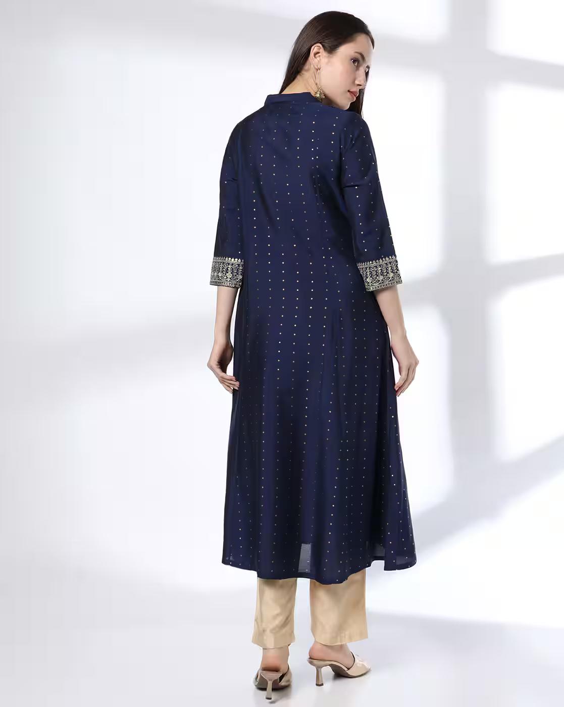 Women Embroidered A-Line Kurta
