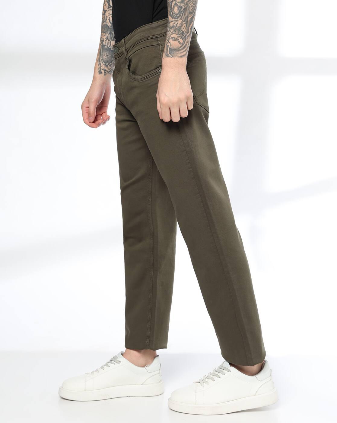 Men Mid-Rise Knitted Straight Jeans