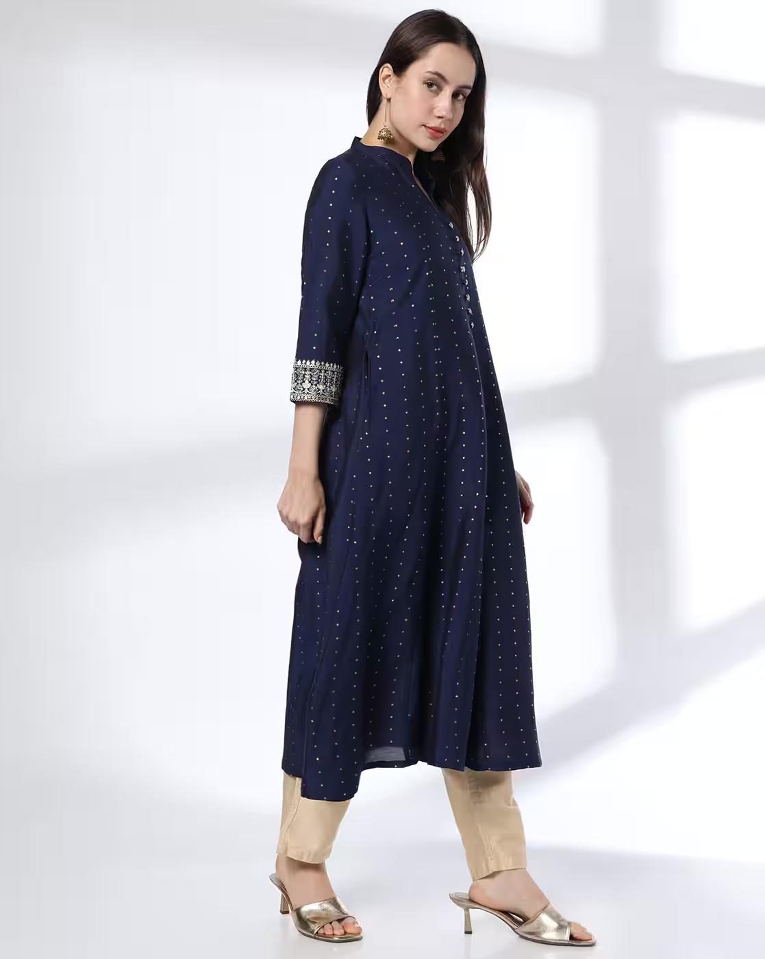 Women Embroidered A-Line Kurta