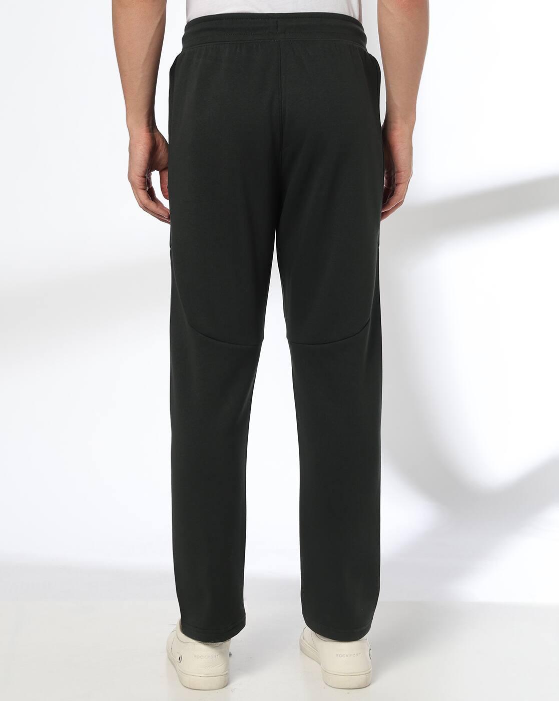 Men Straight Track Pants with Drawstring Waist